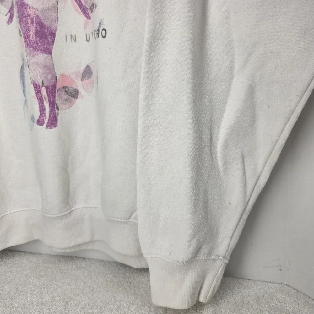 Nirvana In Utero Album Crewneck Sweatshirt Adult SIZE XL White Pink Grunge